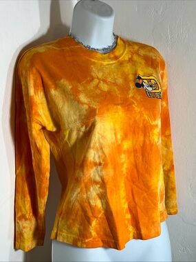 Disney Halloween Spirit Jersey Youth Large Orange Tie Dye Mickey Mouse Graphic